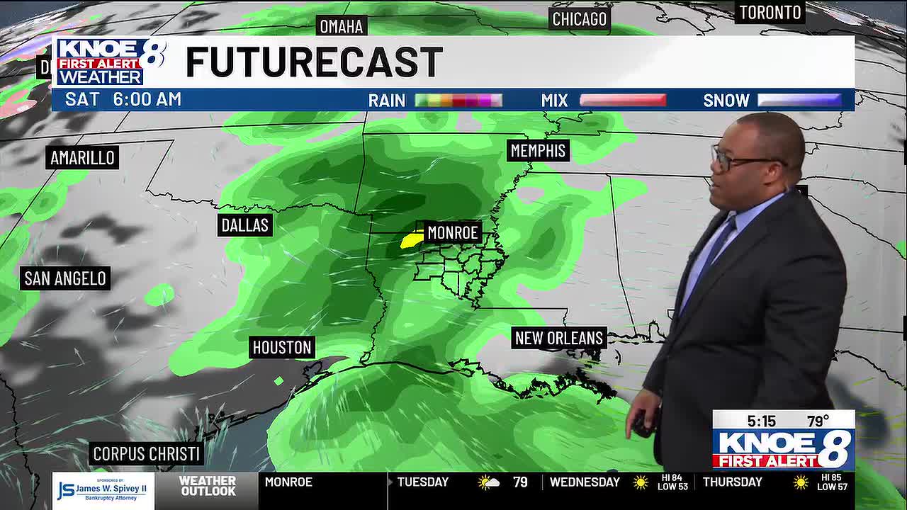 KNOE First Alert Monday Evening Forecast: Rain for Halloween
