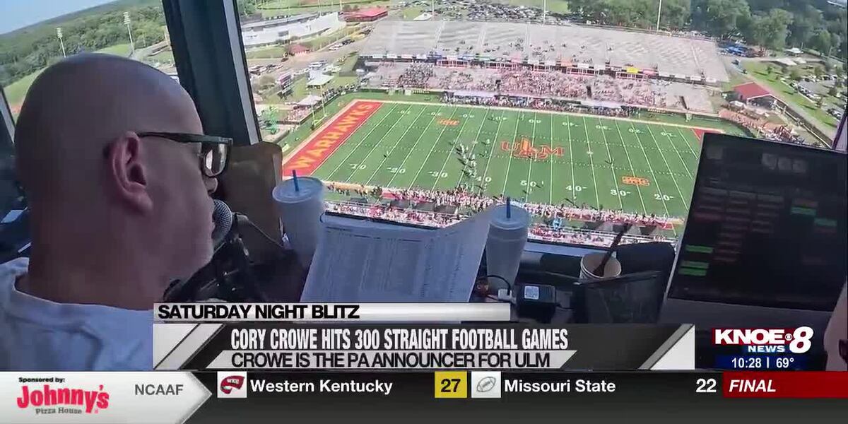 Cory R. Crowe Cory Crowe hits 300 straight ULM football games