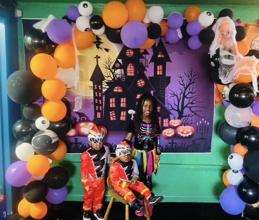Sariahh Snow, 11, Khedarrion Snow, 6, and Braylon Snow, 5, are three of the eight children who...