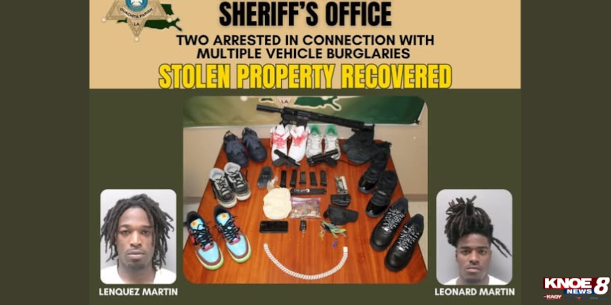 Arrests made in multiple vehicle burglaries, OPSO says
