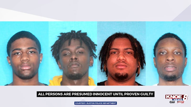 The Ruston Police Department launched a search for four individuals.