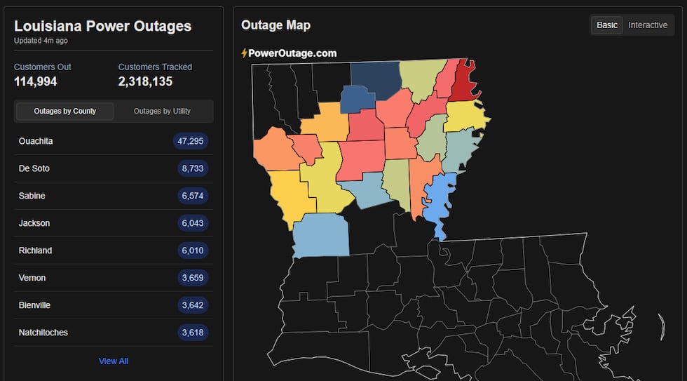 Louisiana remains among the hardest-hit states in the nation for power outages Monday, with...