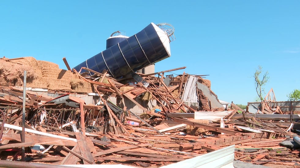 Bob Schwandt, the owner of the 300-acre farm in Juneau, said the storm left a path of...