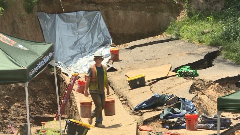 Archeologists worked to recover the remains of soldiers after a section of the Vicksburg...