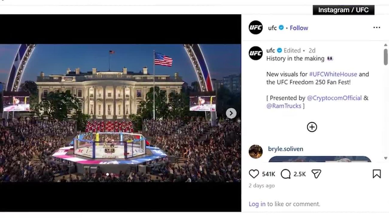 UFC releases rendering of White House octagon as construction gets ...