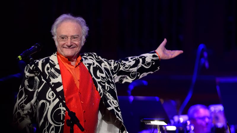 American-born conductor and composer Carl Davis thanks spectators during the Hollywood Night,...
