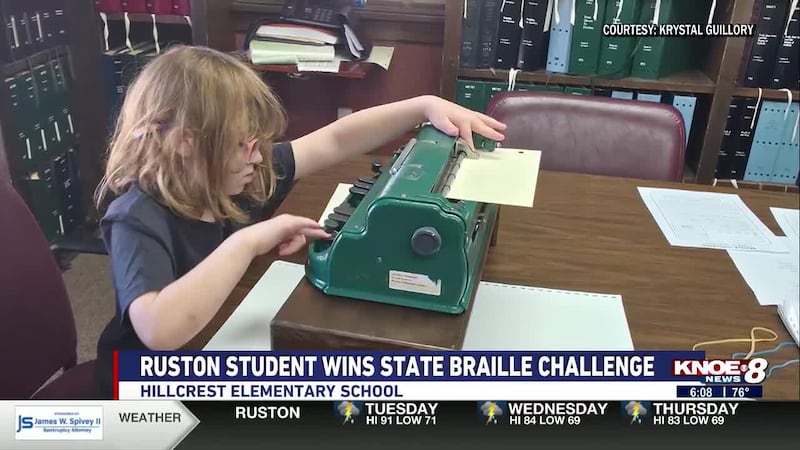 Partially blind Hillcrest Elementary student placed second nationally as a first grader, now...
