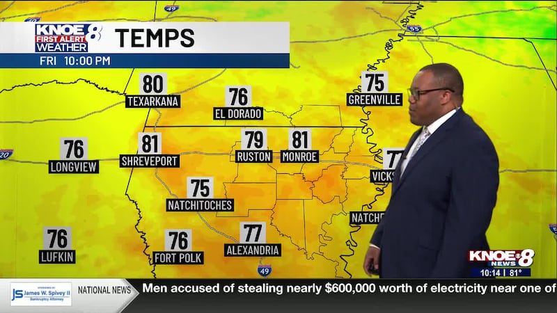 KNOE First Alert Late Friday Evening Forecast with First Alert Chief Meteorologist Marcus Walter