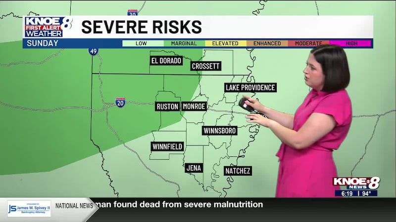KNOE Saturday Evening Forecast with Meteorologist Abby Ezell